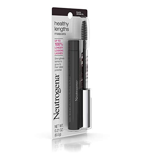 Neutrogena Healthy Lengths Mascara for Stronger, Longer Lashes, Clump-, Smudge- and Flake-Free Mascara with Olive Oil, Vitamin E and Rice Protein, Black 02.21 oz