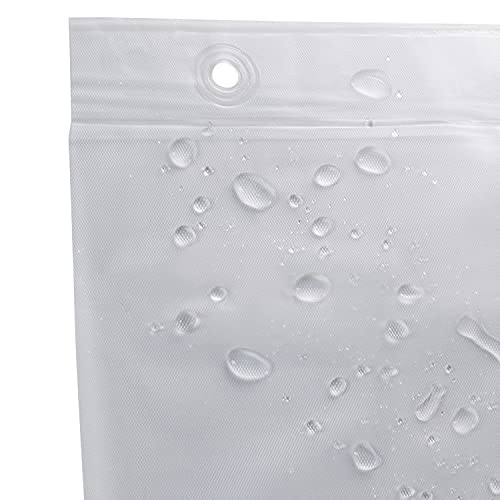 Bath Bliss Shower Liner in Clear Frost Translucent, PVC Material, Durable 72.00 x 70.00