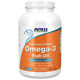 NOW Supplements, Omega-3 180 EPA / 120 DHA, Molecularly Distilled, Cardiovascular Support*, 500 Softgels