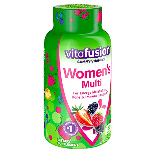 vitafusion Women’s Daily Gummy Multivitamin vitamin C & E, Delicious Berry Flavors, 150ct (75 day supply), from America’s number one Gummy Vitamin Brand