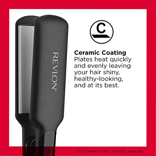 REVLON Smooth and Straight Ceramic Flat Iron | Fast Results, Smooth Styles (2 in)