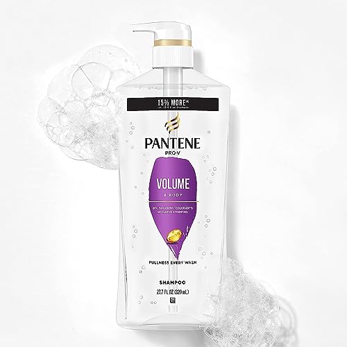 Pantene Shampoo Twin Pack with Hair Treatment, Volume & Body for Fine Hair, Safe for Color-Treated Hair