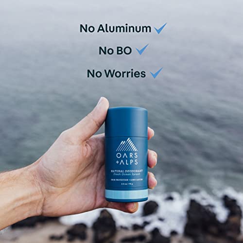 Oars + Alps Aluminum Free Deodorant for Men and Women, Dermatologist Tested and Made with Clean Ingredients, Travel Size, Aspen Air, 1 Pack, 2.6 Oz