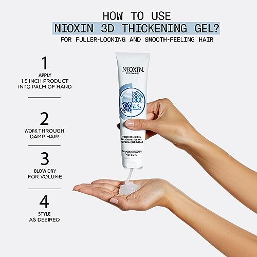 Nioxin Thickening Gel, Strong Hold and Texture for Thinning Hair, For Fuller and Smooth-Feeling Hair, 5.13 oz