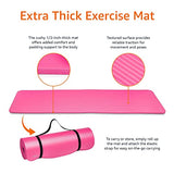 Amazon Basics Extra Thick Exercise Yoga Gym Floor Mat with Carrying Strap, Cyan, 74 x 24 x .5 Inches