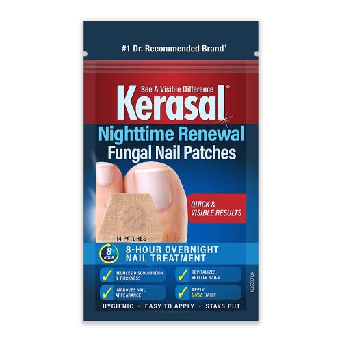 Kerasal Nighttime Renewal Fungal Nail Patches - 14 Patch Twin Pack - Overnight Nail Repair for Nail Fungus Damage, 8-Hour Nail Treatment Restores Healthy Appearance