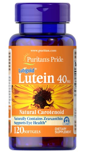 Puritans Pride Lutein 40 Mg With Zeaxanthin Softgels, 120 Count