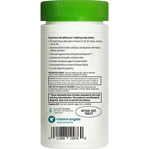 Rainbow Light Prenatal One Multivitamin, Folic Acid, Calcium, & Vitamin D, Gluten Free, Supports from Conception to Postnatal, Clinically Proven Absorption, 150 Tablets