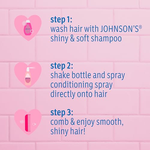 Johnson's Baby Shiny Soft TearFree Kids' Shampoo with Argan Oil Silk Proteins Paraben Sulfate DyeFree Formula Hypoallergenic Gentle for Toddler's Hair, 13.6 Fl Oz