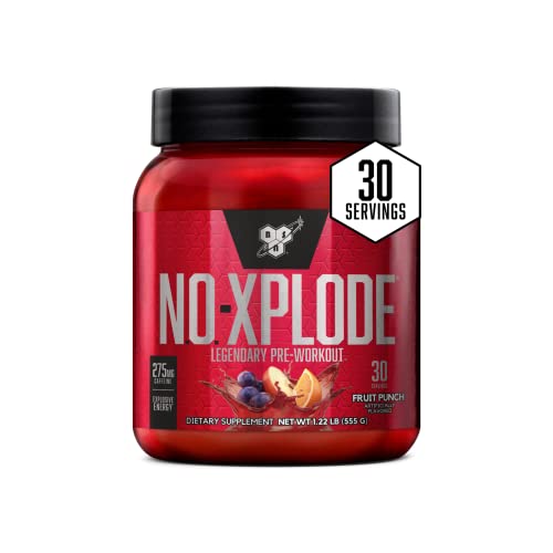 BSN N.O.-XPLODE Pre Workout Supplement with Creatine, Beta-Alanine, and Energy, Flavor: Fruit Punch, 60 Servings