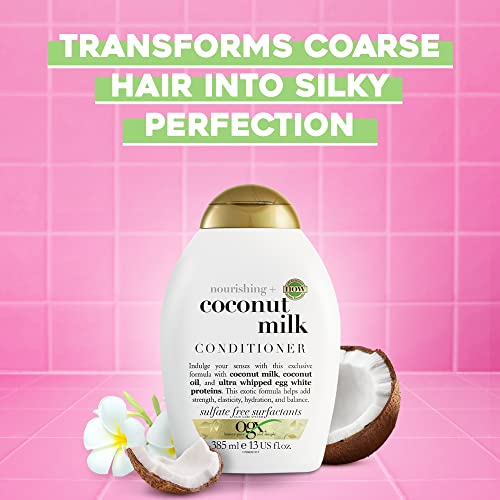 OGX, Hair Conditioner, Sulfate-Free, Nourishing Coconut Milk, 13 Fl Oz