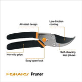 Fiskars Bypass Pruning Shears 5/8” Garden Clippers - Plant Cutting Scissors with Sharp Precision-Ground Steel Blade