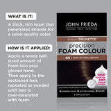 John Frieda Precision Foam Color, Medium Natural Brown 5N, Full-coverage Hair Color Kit, with Thick Foam for Deep Color Saturation