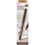 L'Oreal Paris Makeup Infallible Never Fail Original Mechanical Pencil Eyeliner with Built in Sharpener, Black Brown, 2 Count