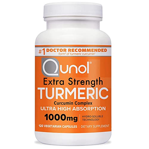 Turmeric Curcumin Capsules, Qunol 1500mg Extra Strength Supplement, Patented Hydro-Soluble Technology, Alternative to Turmeric Curcumin with Black Pepper, 90 Veggie Capsules