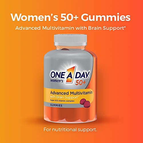 One A Day Women’s 50+ Gummies, Advanced Multivitamin For Women, Vitamins for Brain Support and Immunity Support, Multivitamins with Super 8 B Vitamin Complex, 110 Count