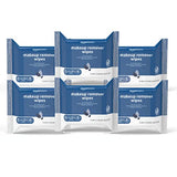 Amazon Basics Make Up Remover Wipes, Original, 150 Count (6 Packs of 25) (Previously Solimo)