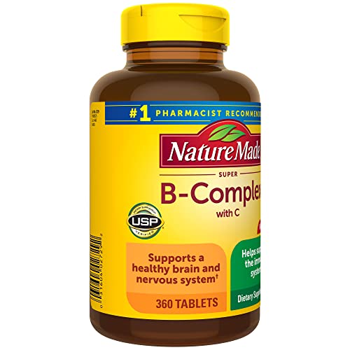 Nature Made Super B Complex with Vitamin C and Folic Acid, Dietary Supplement for Immune Support, 60 Tablets, 60 Day Supply