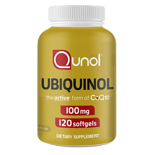 Ubiquinol CoQ10 100mg Softgels, Qunol Ubiquinol - Active form Of Coenzyme Q10, Antioxidant For Heart Health, Healthy Blood Pressure Levels, Beneficial To Statin Users, 4 Month Supply - 120 Count