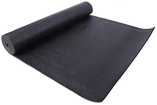 BalanceFrom Go Yoga All Purpose High Density Non-Slip Exercise Yoga Mat with Carrying Strap, 1/4", Black