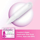 Playtex Simply Gentle Glide Tampons, Multipack (18ct Regular/18ct Super Absorbency), Fragrance-Free - 36ct