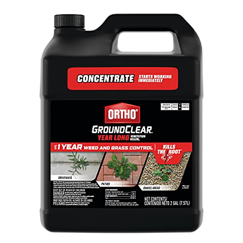 Ortho GroundClear Year Long Vegetation Killer1 - Concentrate, Visible Results in 3 Hours, Kills Weeds and Grasses to the Root When Used as Directed, Up to 1 Year of Weed and Grass Control, 2 gal.