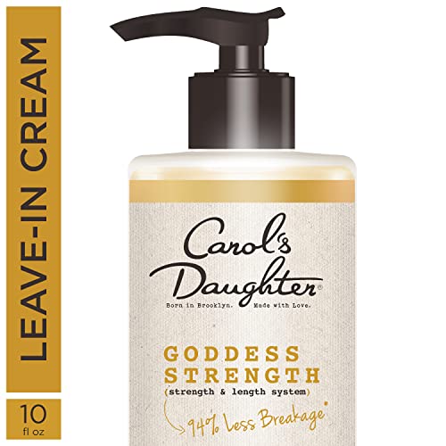 Carols Daughter Goddess Strength Leave In Conditioner Cream for Curly Hair – with Castor Oil, 10 fl oz