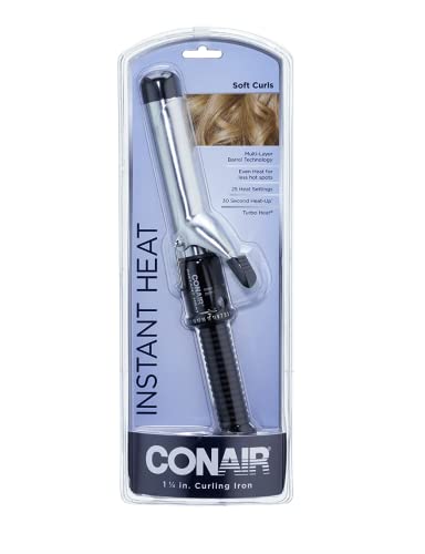 Conair Instant Heat 1-Inch Curling Iron, 1-inch barrel produces classic curls – for use on short, medium, and long hair