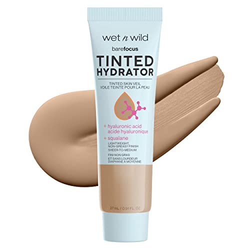 Wet n Wild Bare Focus Tinted Hydrator Matte Finish, Light, Oil-Free, Moisturizing Makeup | Hyaluronic Acid | Sheer To Medium Coverage