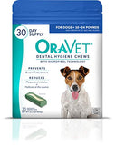 ORAVET Dental Chews for Dogs, Oral Care and Hygiene Chews (Small Dogs, 10-24 lbs.) Blue Pouch, 14 Count