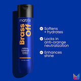 Matrix Brass Off Nourishing Conditioner | Moisturizes Dry Hair | For Color Treated & Bleached Hair | Non-Color Depositing | Leave In Conditioner | Salon Conditioner | Packaging May Vary | 10.1 Fl. Oz