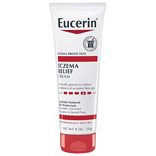 Eucerin Eczema Relief Cream, Full Body Lotion for Eczema-Prone Skin, Moisturizing Eczema Cream, Body Moisturizer, Multi-Pack, 8 oz. Tube (Pack of 3)