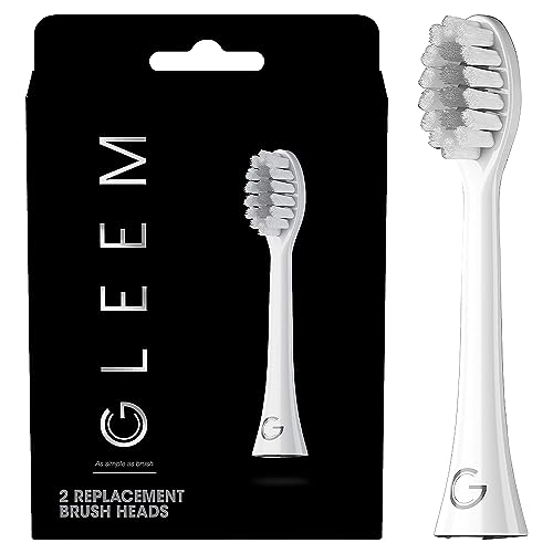 GLEEM Toothbrush Replacement Brush Heads Refill, White, 2 count