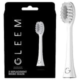 GLEEM Toothbrush Replacement Brush Heads Refill, White, 2 count