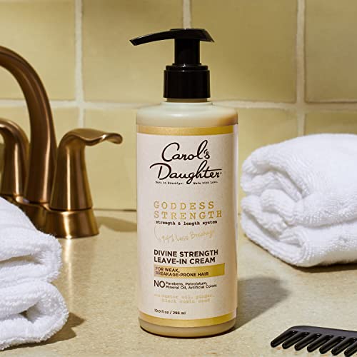 Carols Daughter Goddess Strength Leave In Conditioner Cream for Curly Hair – with Castor Oil, 10 fl oz