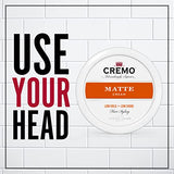 Cremo Premium Barber Grade Hair Styling Matte Cream, Light Hold, Low Shine, 4 Oz