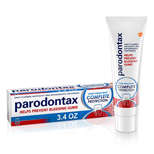 Parodontax Complete Protection Toothpaste for Bleeding Gums, Gingivitis Treatment and Cavity Prevention, Pure Fresh Mint - 3.4 Ounces