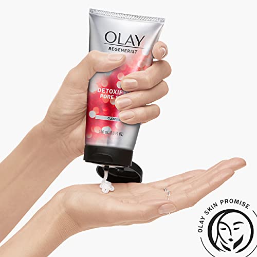 Facial Cleanser by Olay Regenerist, Detoxifying Pore Scrub & Exfoliator, 5 Fl Oz (Pack of 3)