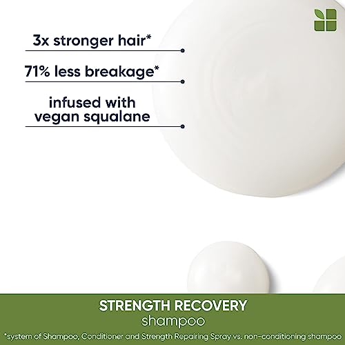 Biolage Strength Recovery Shampoo | Gently Cleanses & Reduces Breakage | For All Damaged & Sensitized Hair | Vegan | Cruelty-Free | Strengthening Shampoo | Infused with Vegan Squalane | 33.8 Fl. Oz