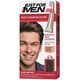 Just For Men Easy Comb-In Color Mens Hair Dye, Easy No Mix Application with Comb Applicator - Real Black, A-55, Pack of 3