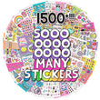 Just My Style 1500+ Stickers, Kawaii Y2K Sticker Book with Positivity Quotes, Sweet Treats, Unicorns, Fun Craft Stickers, for Girls Kids Teens Adults