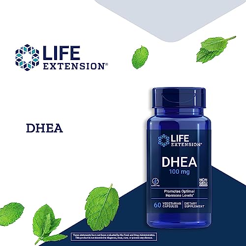 Life Extension DHEA - For Hormone Balance, Immune Support, Sexual Health, Bone & Cardiovascular Health and Anti-Aging and Mood Support Non-GMO, Gluten-Free - 60 Vegetarian Capsules