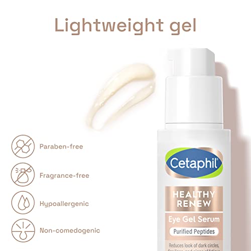 Cetaphil Healthy Renew Hydrating Eye Gel Serum 0.5 Oz, 24Hr Under Eye Cream for Anti Aging, Reduces the Appearance of Dark Circles and Wrinkles, Retinol Alternative Peptide Serum, For Sensitive Skin