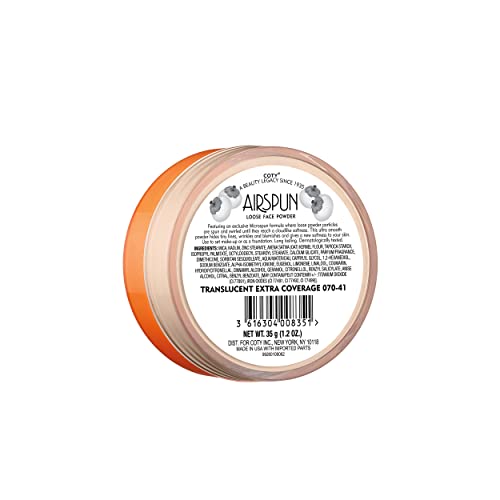 Coty Airspun Loose Face Powder, Translucent Extra Coverage, Shelf