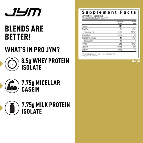 Pro JYM Protein Powder - Egg White, Milk, Whey Protein Isolates & Micellar Casein | JYM Supplement Science | Rocky Road Flavor, 4.3 lb