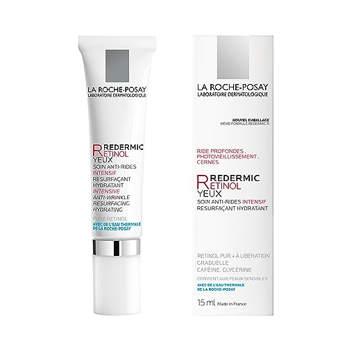 La Roche-Posay Redermic R Eyes Retinol Eye Cream, Anti-Aging Eye Cream to Reduce Wrinkles and Dark Circles With Pure Retinol and Caffeine, 0.5 Fl Oz (Pack of 1)