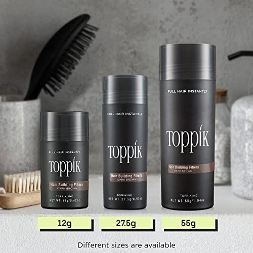 Toppik Hair Building Fibers, Medium Brown, 27.5g | Fill In Fine or Thinning Hair | Instantly Thicker, Fuller Looking Hair | 9 Shades for Men & Women