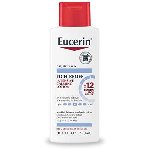 Eucerin Itch Relief Intensive Calming Lotion, Itch-Relieving Lotion for Sensitive Dry Skin, 8.4 Fl Oz Bottle