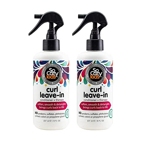 So Cozy,Curl Spray LeaveIn Conditioner For Kids Hair Detangles And Restores Curls No Parabens Sulfates Synthetic Colors Or Dyes,Jojoba Oil,Olive Oil & Vitamin B5,Sweet-Pea,White,(539A),8 Fl Oz(2 Pack)