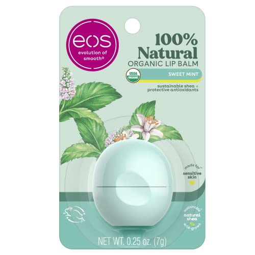 eos 100% Natural Lip Balm Stick - Strawberry Peach, Dermatologist Recommended for Sensitive Skin, All-Day Moisture Lip Care, 0.14 oz